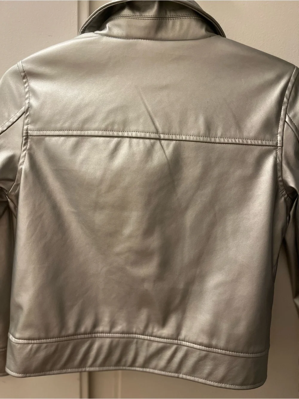 Epic Threads Silver Girls' Faux Leather Moto Jacket - Size M